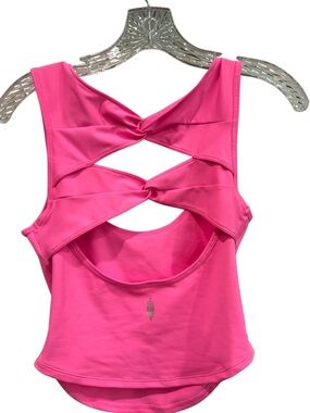 Free People Movement Hot Pink Cropped Tank Top with Open Back